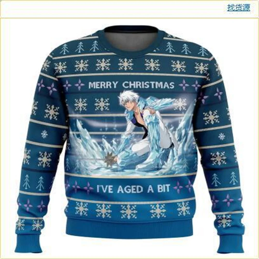 Hitsugaya Toushirou Bleach Thousand Years of Blood War Ugly Christmas Sweater 2025 Autumn and Winter New Fashion Cartoon Anime M