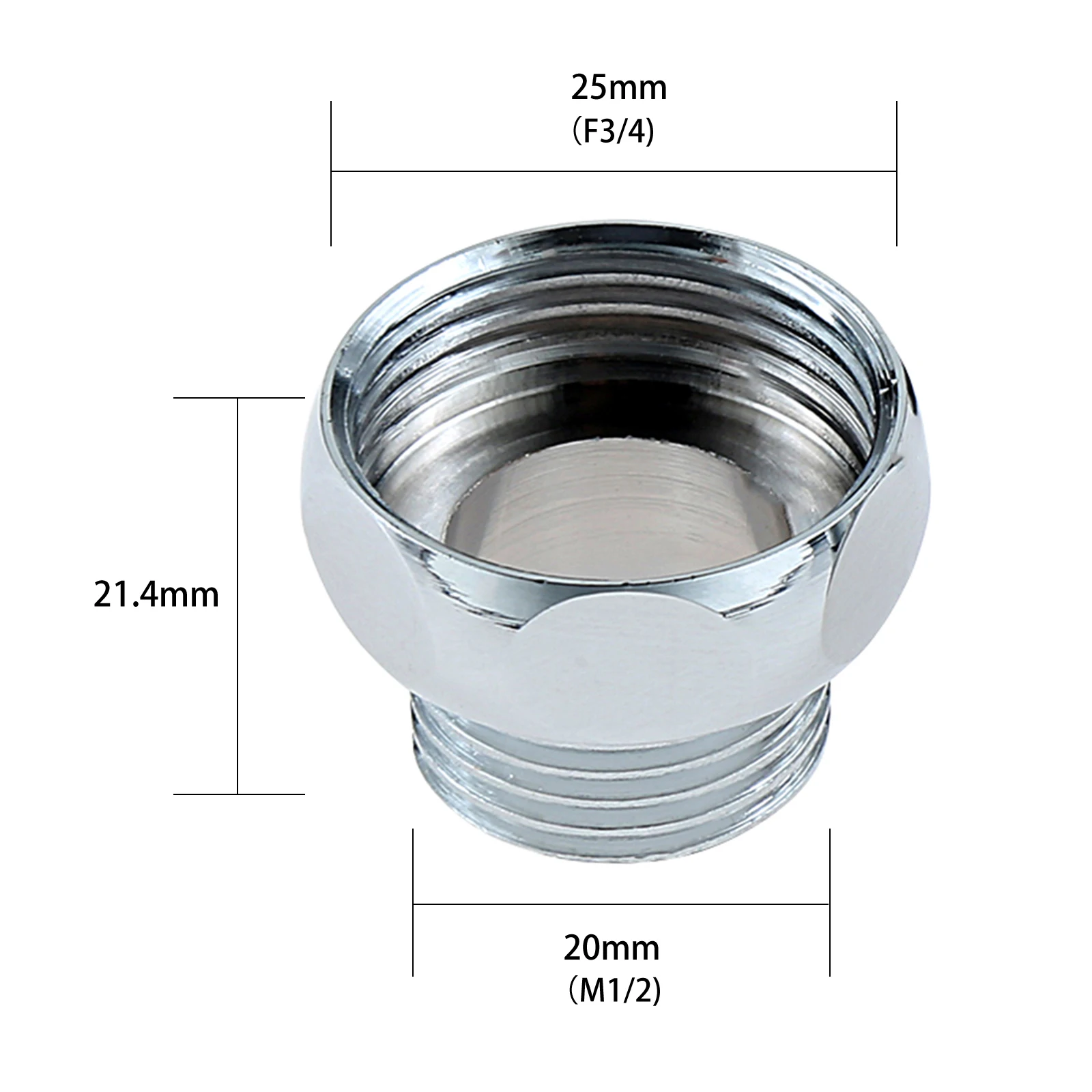 G adaptor keran air permukaan lapisan 1/2 inci hingga G 3/4 inci, perlengkapan keran kamar mandi, adaptor selang dapur, keran mesin cuci tembaga