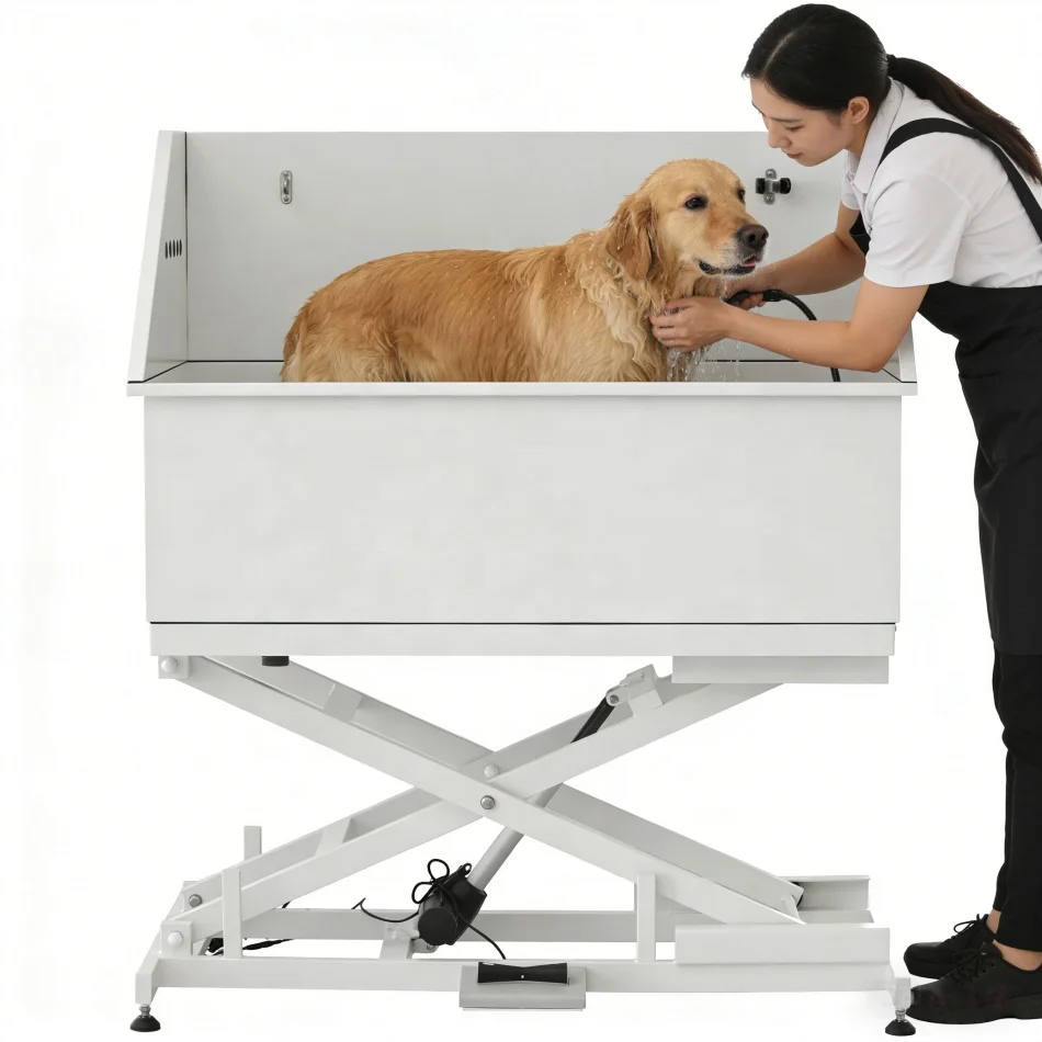 Hot Selling Stainless Steel Electric Lift Bathtub High Cost Performance Pet Salon Grooming Bathtub For Pet Bathing