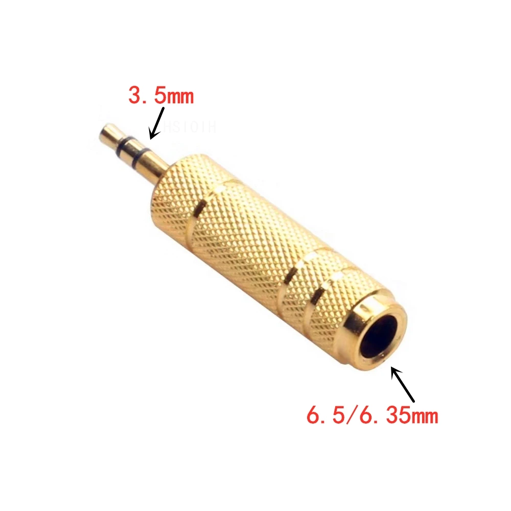 6.5 mm Male to 3.5 mm Headphone Adapter  FemaleWear-resistant Jack Converter Audio Plug Easy Installment Gold Plating Process