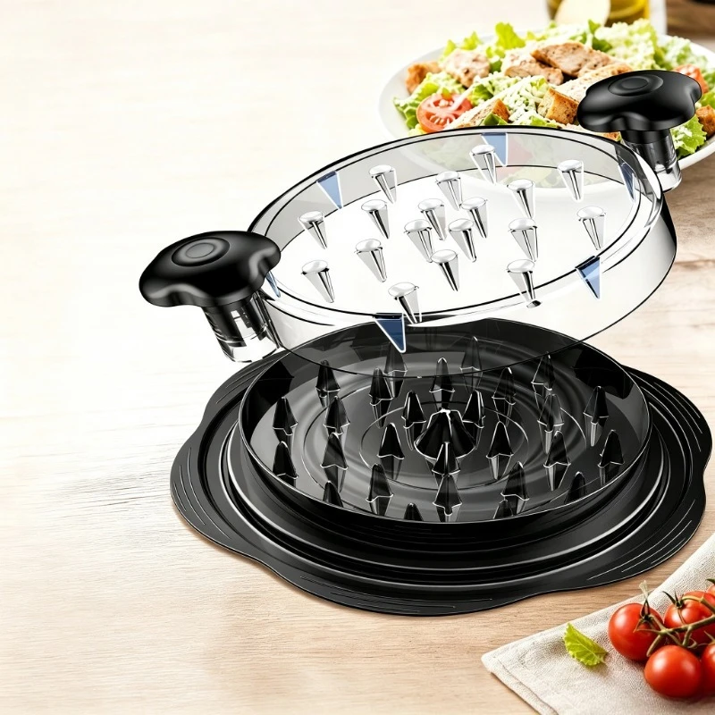 Manual Salad Mixer Meat Tenderizer 2‑in‑1 Multifunctional Vegetable Stirring Tool, Food‑Grade Hand‑Cranked Salad Blender for Home Kitchen