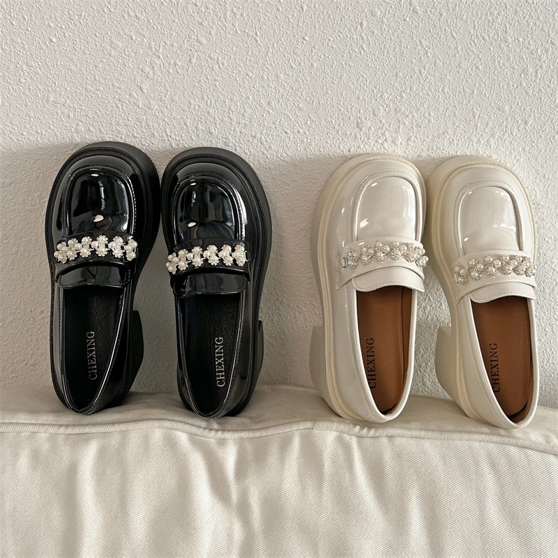 

2025 New Woman Pumps Round Toe Pearl Mary Jane Shoes for Women Platform Elegant Dress Non Slip Offer Luxury Shoes Женская Обувь