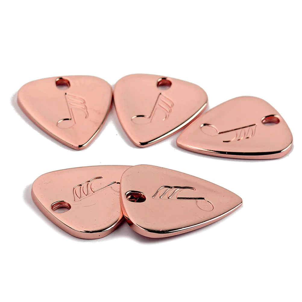 

Metal Guitar Picks Smooth Non-Slip For Acoustic Classical Bass Guitars With Hole Decorative Pendant Comfortable Authentic