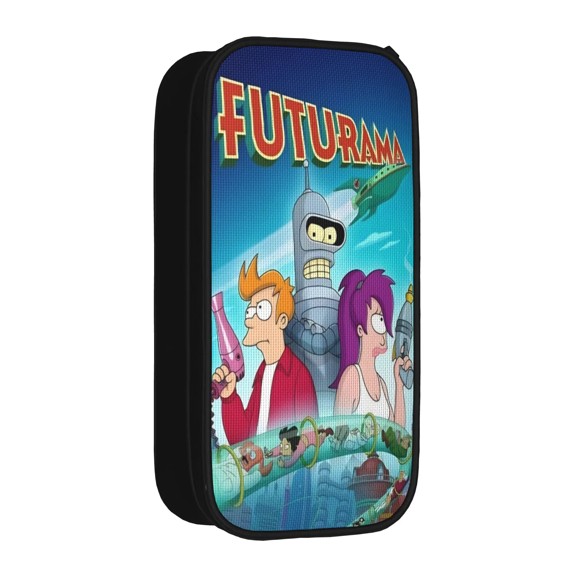 Estojo de Lápis Futuramas Clássico, Bolsa para Canetas para Estudantes, Grande Capacidade para Materiais Escolares, Presentes, Estojo de Lápis