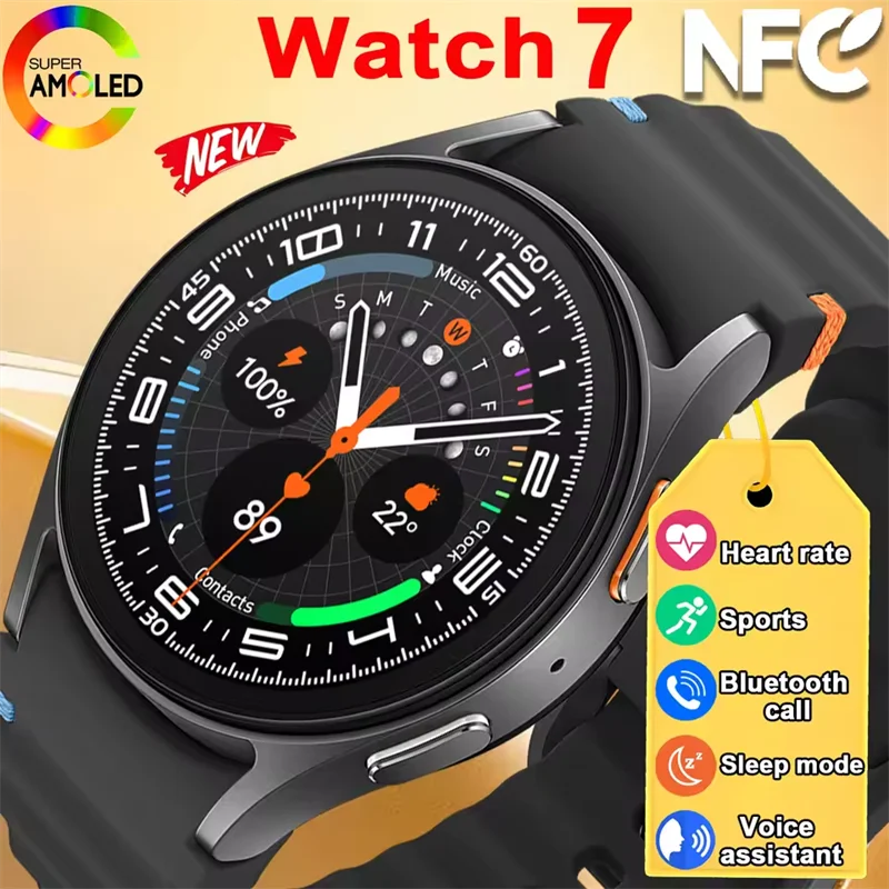 

2025 New HD Watch7 Smart Watch 1:1 40mm Watch7 AMOLED Screen Bluetooth Call Custom Dials Compass GPS Track Mens Women Smartwatch