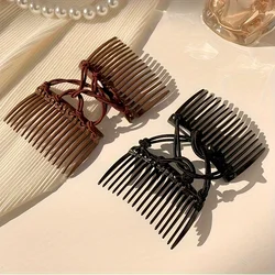 Double-row elastic hair comb with comb for hair bun, fashionable style, lazy hair bun for back of head, hair accessories