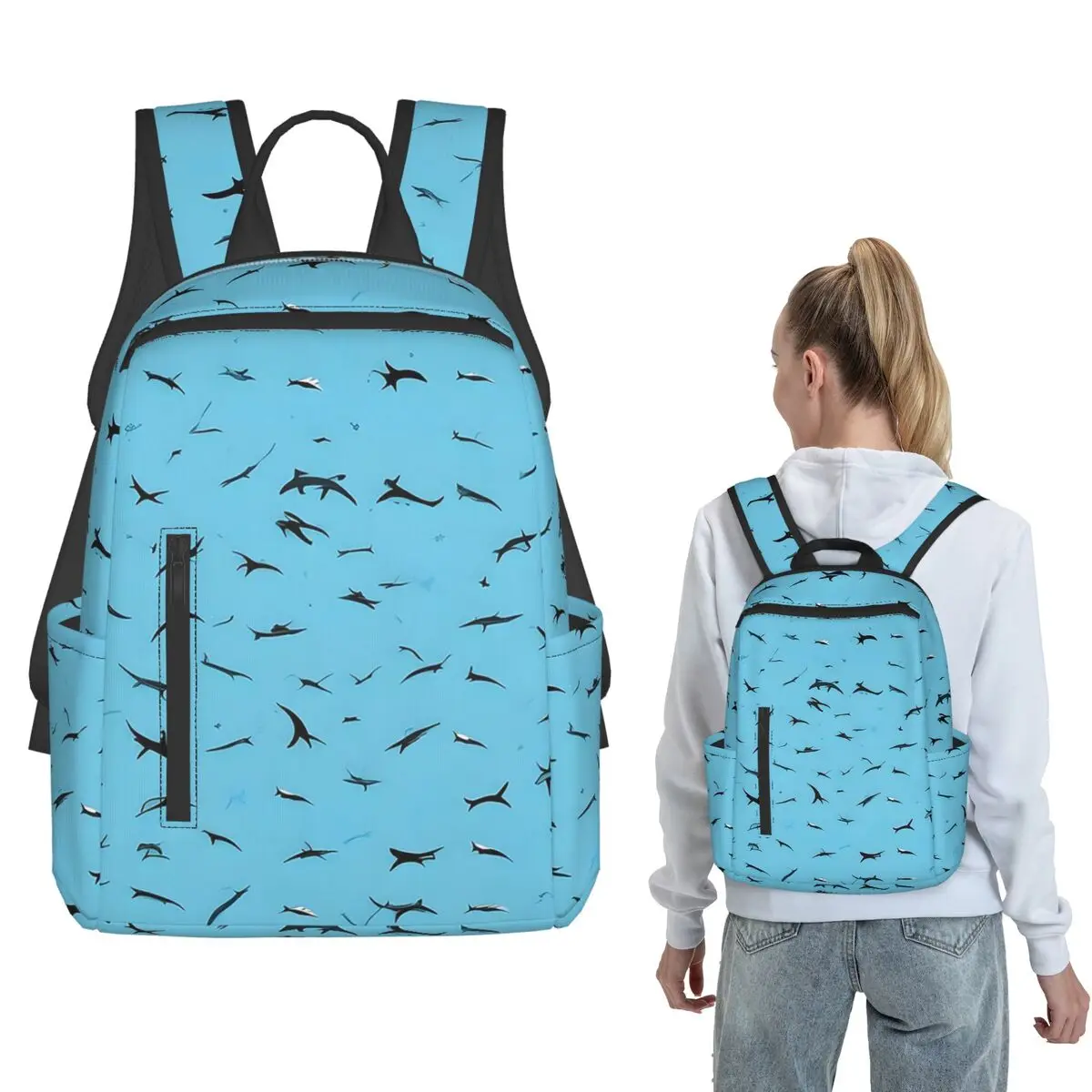 

A Lot Of Sharks! Backpack Daypack Boys Girls BookBag School Bag Shoulder Bags for Men Women