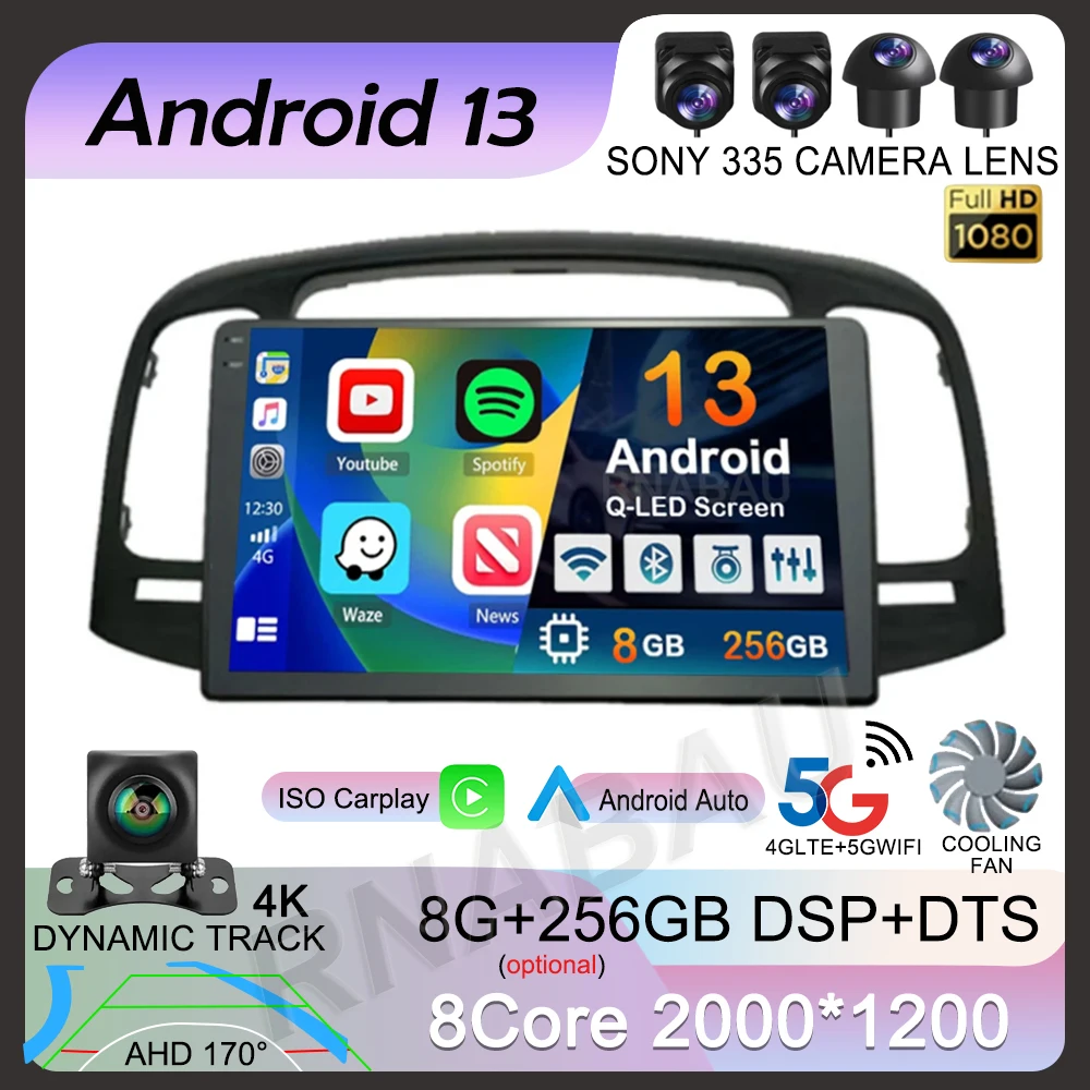 

Android 13 Carplay Auto 2 DIN Car Radio For Hyundai Accent 2008 2009 2010 2011 GPS Multimedia Video Player Stereo 2din DVD DSP