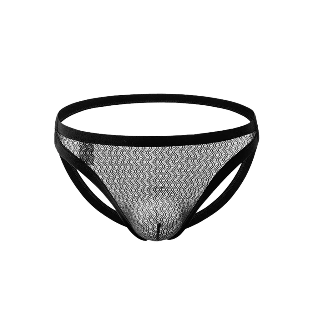 

Men New Style U Convex Pouch Sissy Underwear Sexy Double Thong Mesh High-cut Breathable Thong Ultra-Thin Underpants Knickers