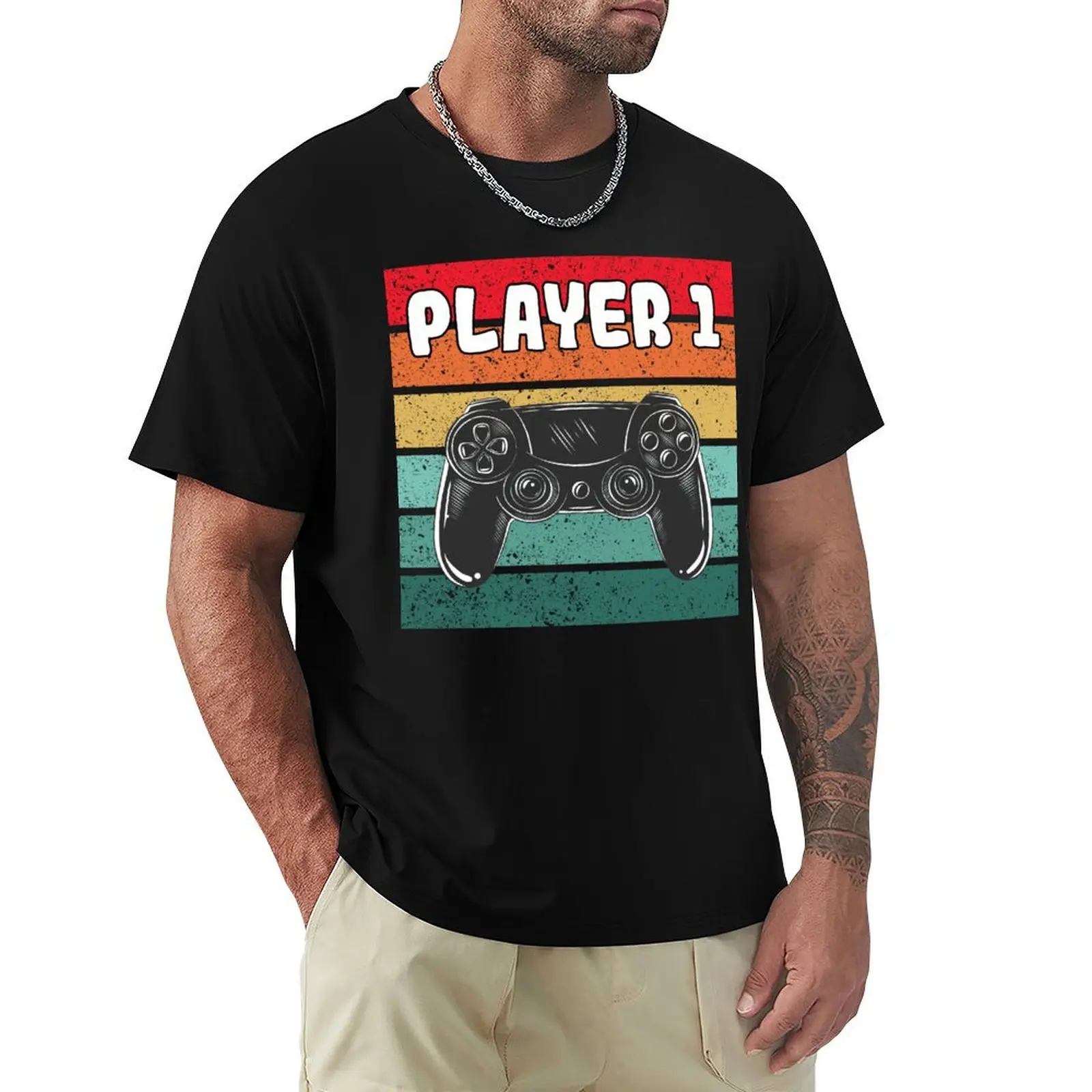 

Player 1 Gaming Gamer Zocken Partner T-shirt anime for a boy men clothing