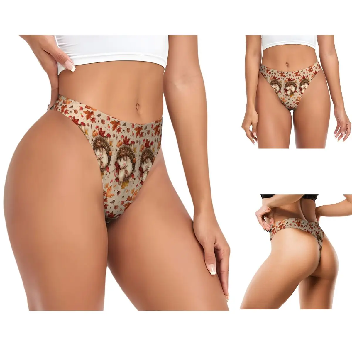calcinhas-g-string-personalizadas-com-estampa-de-ourico-respiraveis-confortaveis-e-elasticas-para-mulheres