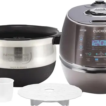 CUCKOO IH Pressure Rice Cooker 23 Menu Options: White, Brown, Porridge, Steam, & More, LED Screen, Fuzzy Logic Tech 1.5 Qt