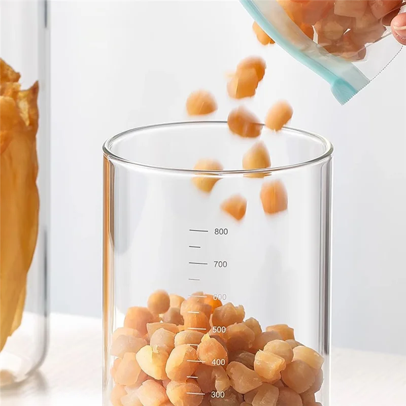 Press-Type Sealed Tank High Borosilicate Glass Storage Tank Airtight Round Canister Set-AA98