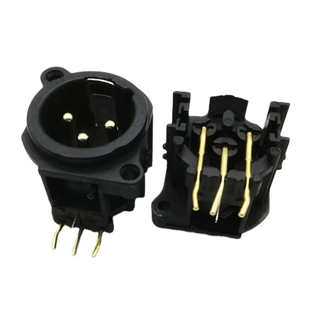 3 Core XLR Socket for Stage Lighting Moving Head Beam 3 Core Balanced XLR Mixer PCB Board Gold Plated Angled Feet