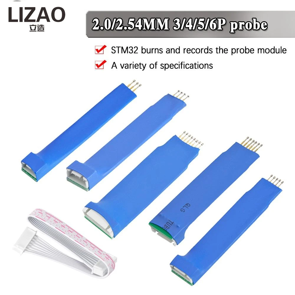 LIZAO 2.54mm 2.00mm 4P Spring Test Needle 4 Foot Support Probe for STC STM32 STM8 MCU Burning Programming view 3