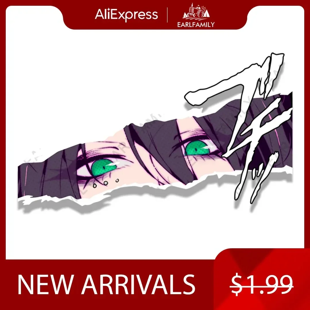 EARLFAMILY Reze Fanart Car Sticker Anime Popular Girl RV Sketch Waifu Decal JDM Cartoon Peek Girl Cartoon Demon Graffiti Sticker view 4