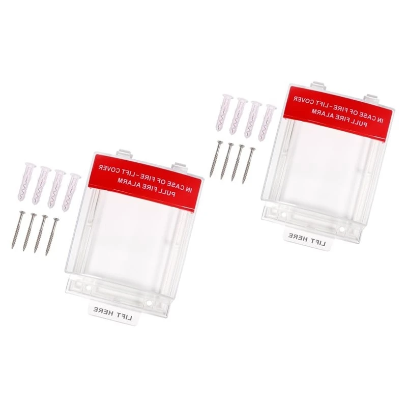 B14C Manual Call Point Protective Guard 2Pcs Fire Alarm Cover For Fire Alarm Pull Station Covers For Fireproof Switch Guard