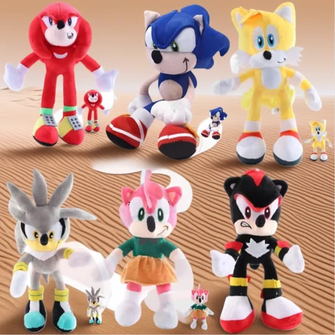 New Selling 30cm Shadow Blue Animated Plush Toy Sonic Doll Children's Soft Plush Hedgehog Doll Pp Cotton Kids Birthday Gift