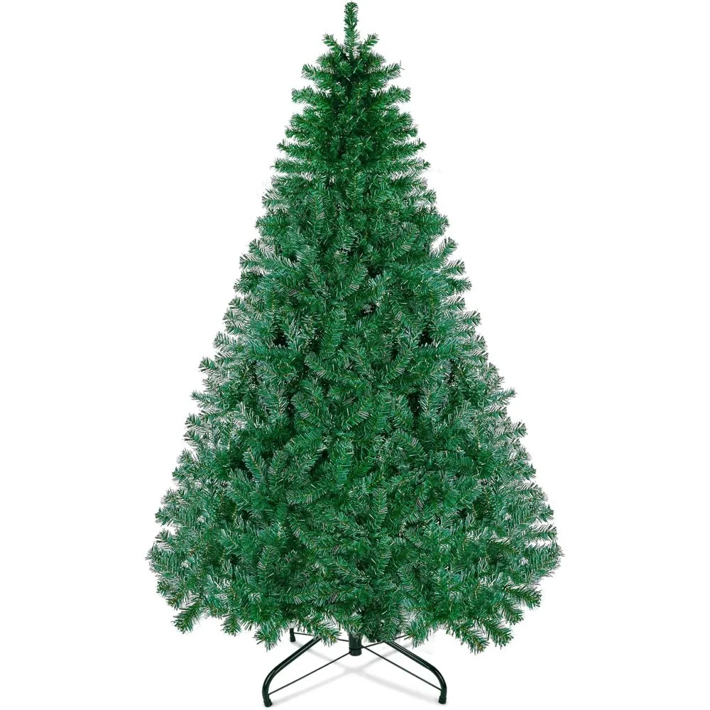 

6 foot artificial Christmas tree with 800 branch tips, easy to assemble, party Christmas pine with Christmas decorations