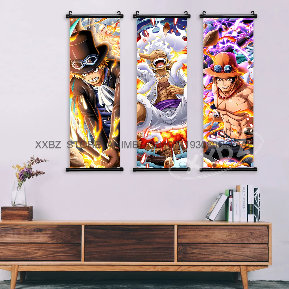 ONE PIECE Scrolls Picture Anime Law Home Decoration Luffy Gear 5 Wall Artwork Roronoa Zoro Hanging Painting Sanji Canvas Poster