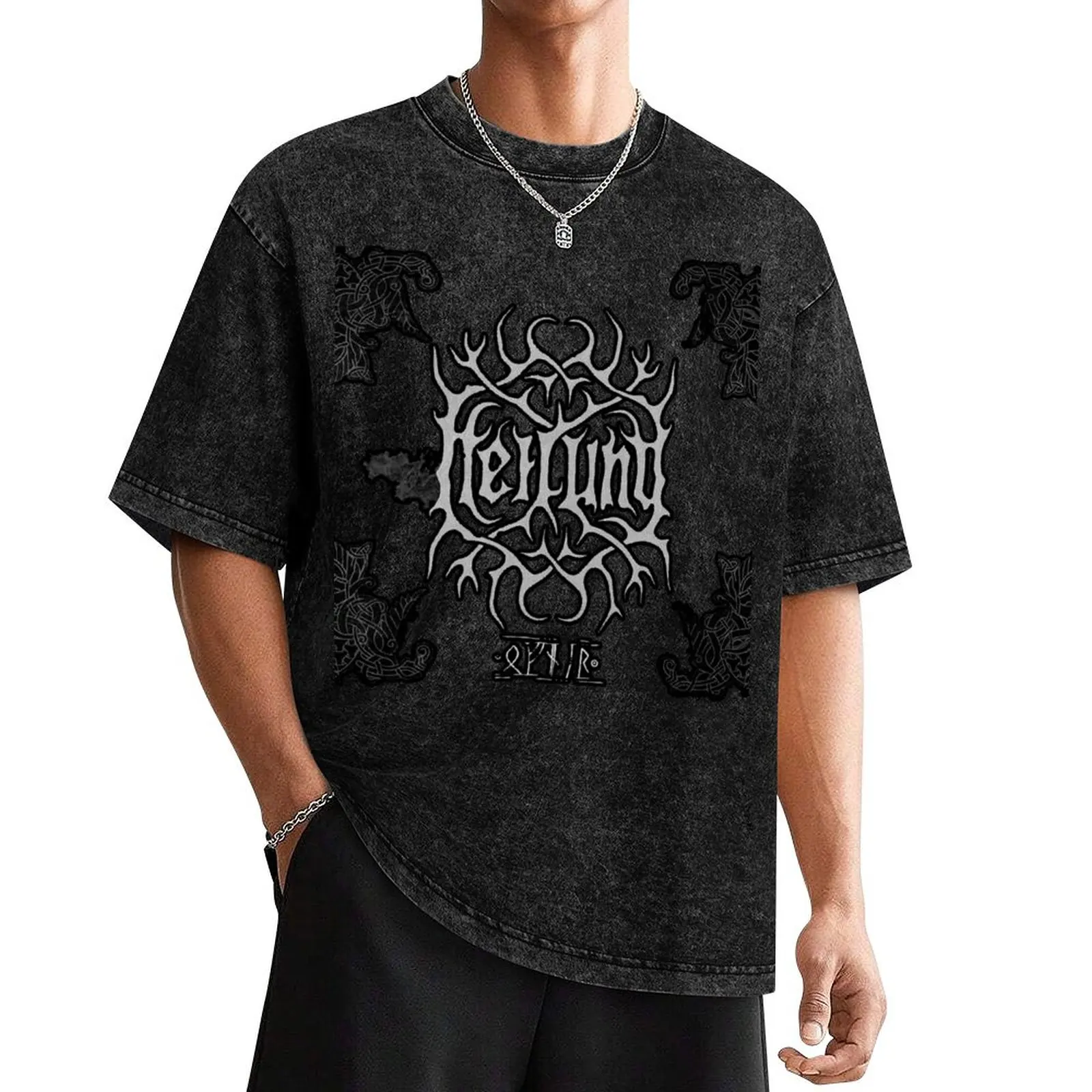 best logo of heilung band T-Shirt graphic tee shirt anime stuff men t shirts