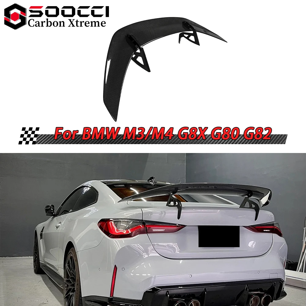 

Dry Carbon Fiber AD Style Rear Spoiler for BMW G80 M3 G82 G83 M4 Trunk Lip Swan Neck Wing Splitter Diffuser Body Kit