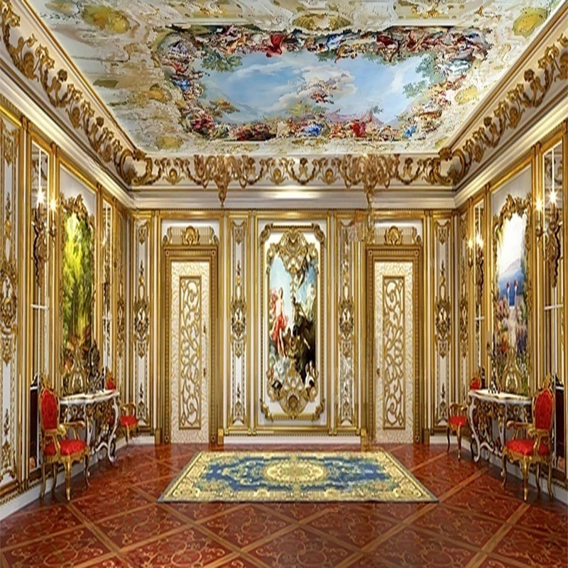

Custom European Style Ceiling Mural Wallpaper Hand-Painted Figure Art Painting Background for Home Decoration Wall Papers