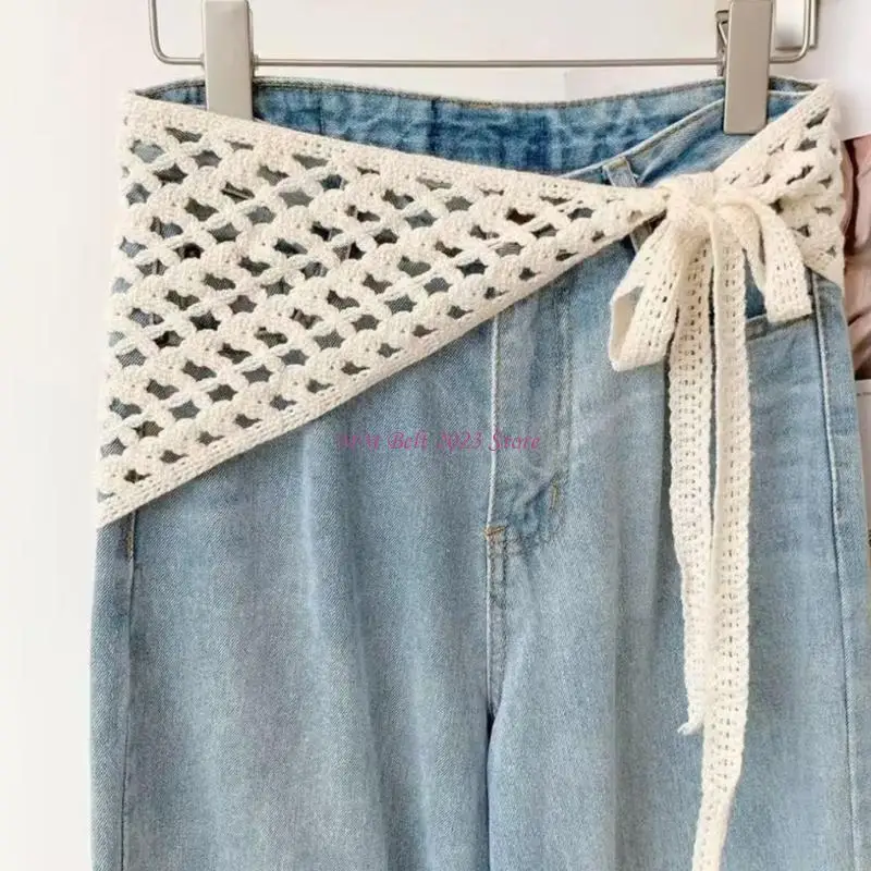 

49ME Многоцелевой полый вязаный шаль треугольный набедренный платок повязка на голову для женщин и девочек Активный отдых на