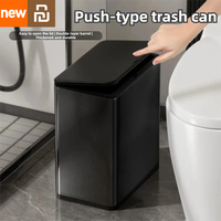 Xiaomi Youpin Press Top Stainless Steel Trash Can Large Capacity Square Covered Garbage Bin For Bathroom Livingroom Bedroom Home