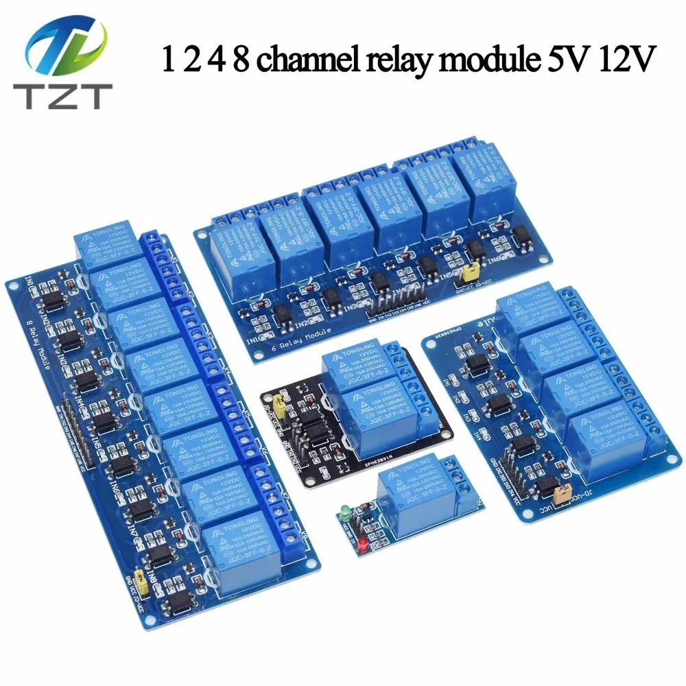 1/3PCS 5v 1 2 4 6 8 channel relay Module With Optocoupler Relay output 12V 1 2 4 8 Way Relay Module For Arduino Raspberry Pi