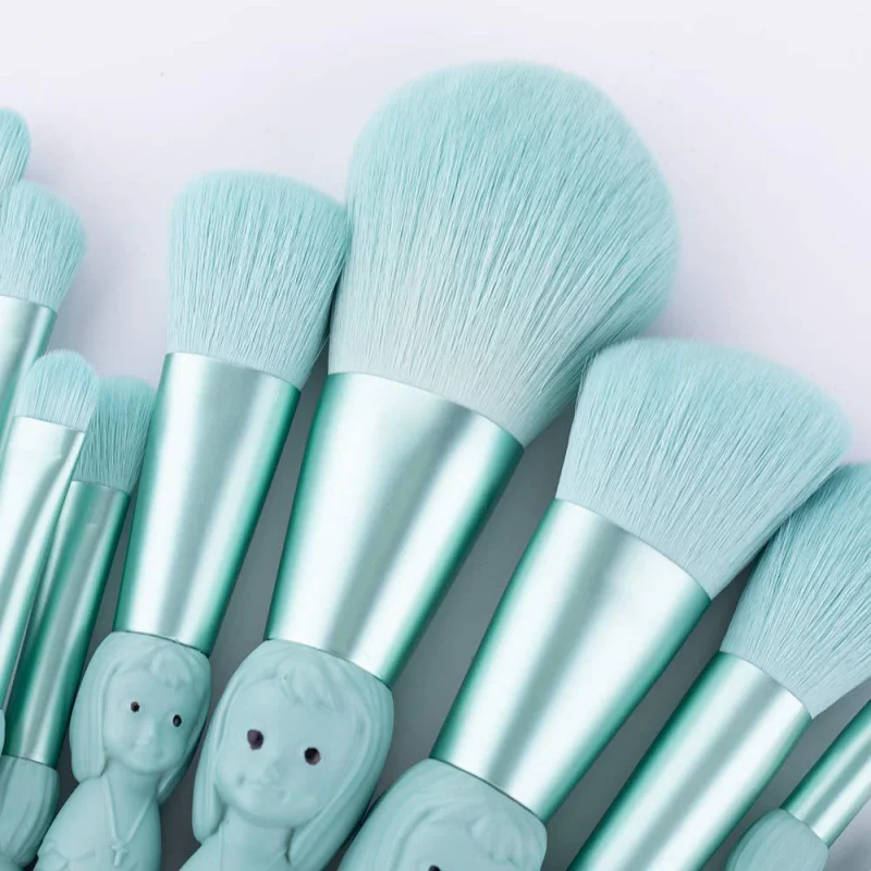 RANCAI Inspired Makeup Brush Set - 10 Pieces, Soft Bristles, Eyeshadow, Blush, and Contouring