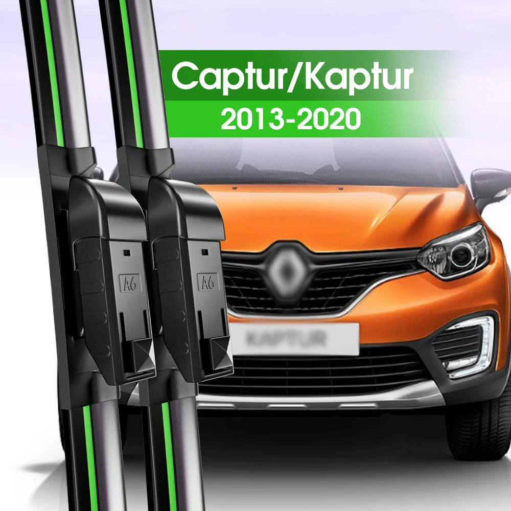 2x Front Windshield Wiper Blades For Renault Captur Kaptur 2013-2023 2014 2015 2016 2017 2018 2020 Windscreen Window Accessories