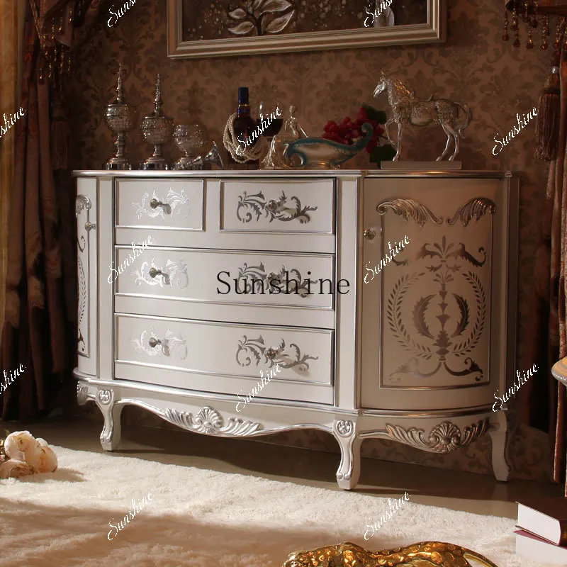 

European neoclassical entrance cabinet light luxury simple side cabinet FT