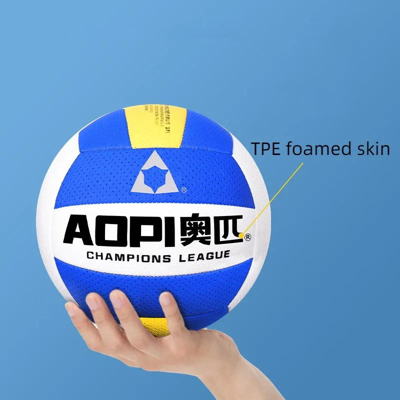 Standard Size 5 Volleyball Professional Training Competition Soft Volleyball TPE Foamed Durable Machine-stitched Volleyball