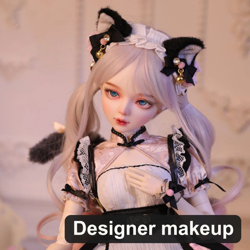 1/3 BJD Doll Cat kostium projektant makijaż twarz dziecka dobra masa ciała kobiece stawy ruchome ciało lalka DIY makijaż 60cm zabawka gifi