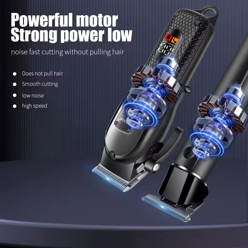 hiena Hair Clipper Kit for Men Electric Shaver Hair Trimmer Professional Cutting Machine Hair Trimmer with LCD Digital Display - Image 5
