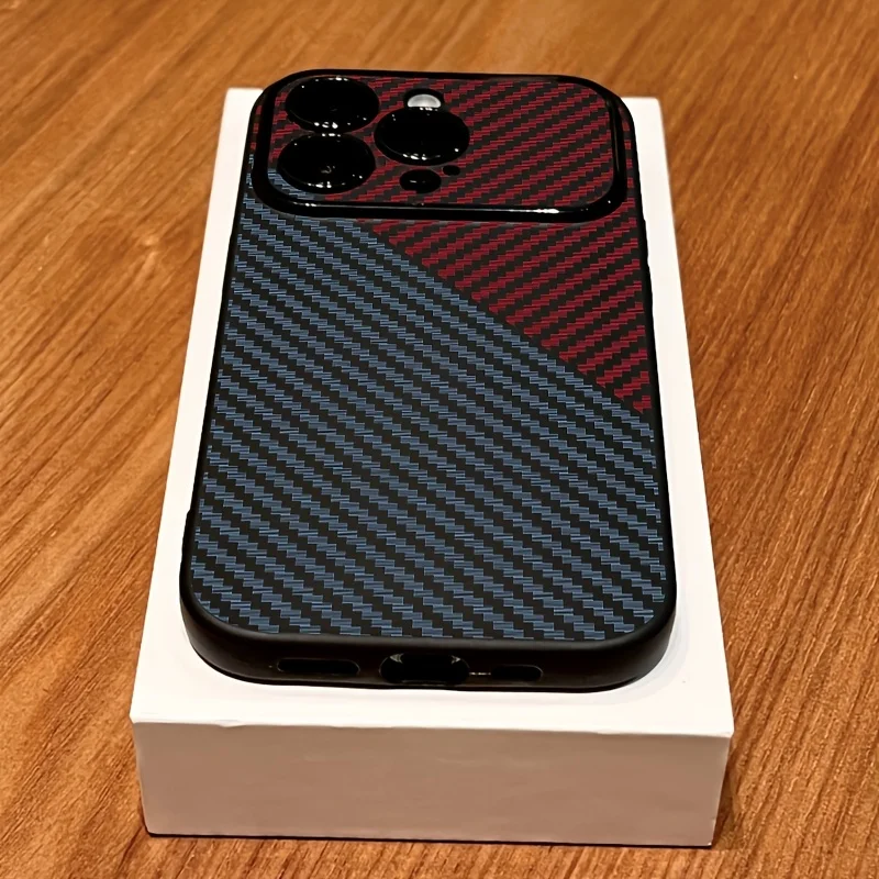 Red and Blue Striped Pattern Matte Phone case, suitable for iPhone 18, 17, 17pro, 16, 15, 14, 14plus, 13, 12, 11, etc.