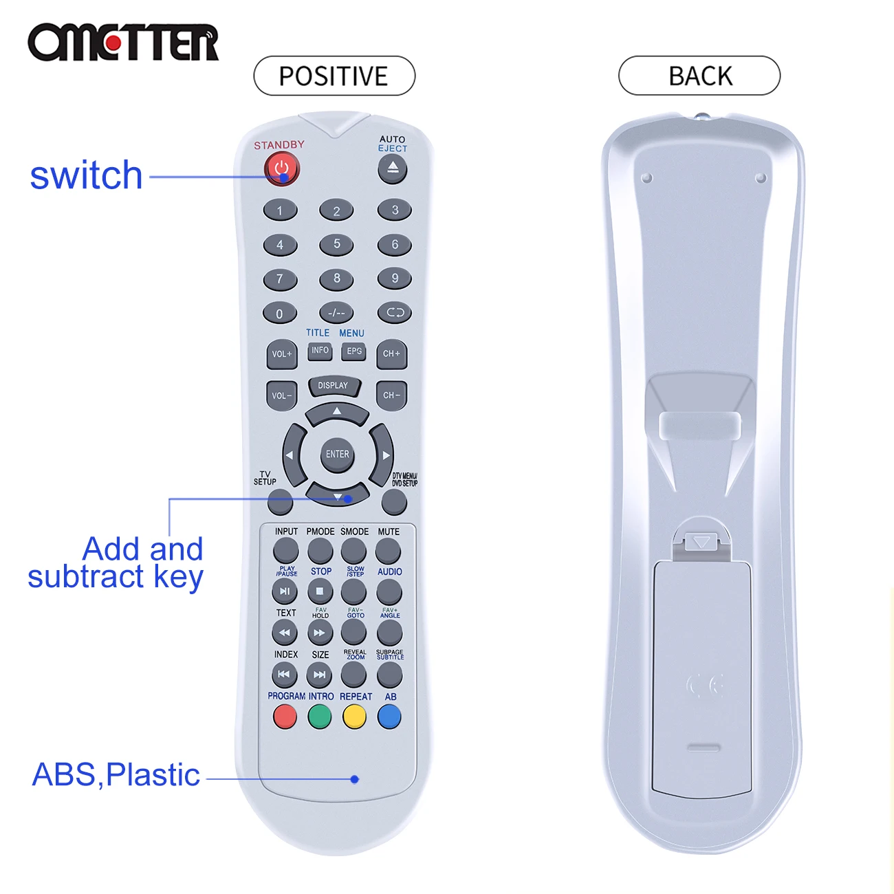 Sostituzione per MT LOGIC TFDVD2318 838-2 per telecomando TV NOKASONIC