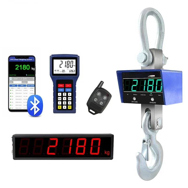 3000kg Weighing Crane Scale 2T 10ton Digital Hoist Heavy Duty 1000kg Hanging Scale Electronic Wireless Industrial Hook Scale