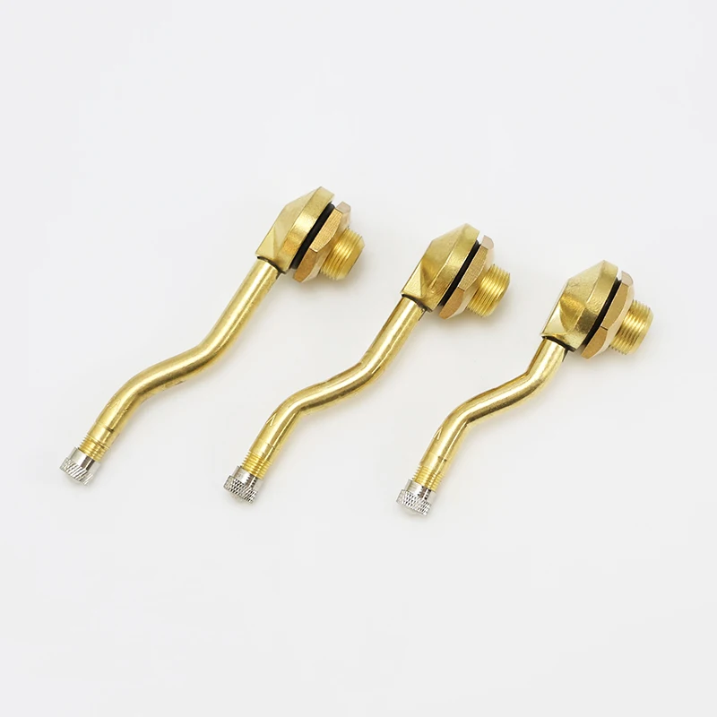 2pcs European Type Clamp-in Truck Valves Brass Tubeless Tire Valve Stem Copper Tyre Nipple for Drop-centre Rim 15.7mm/0.625”