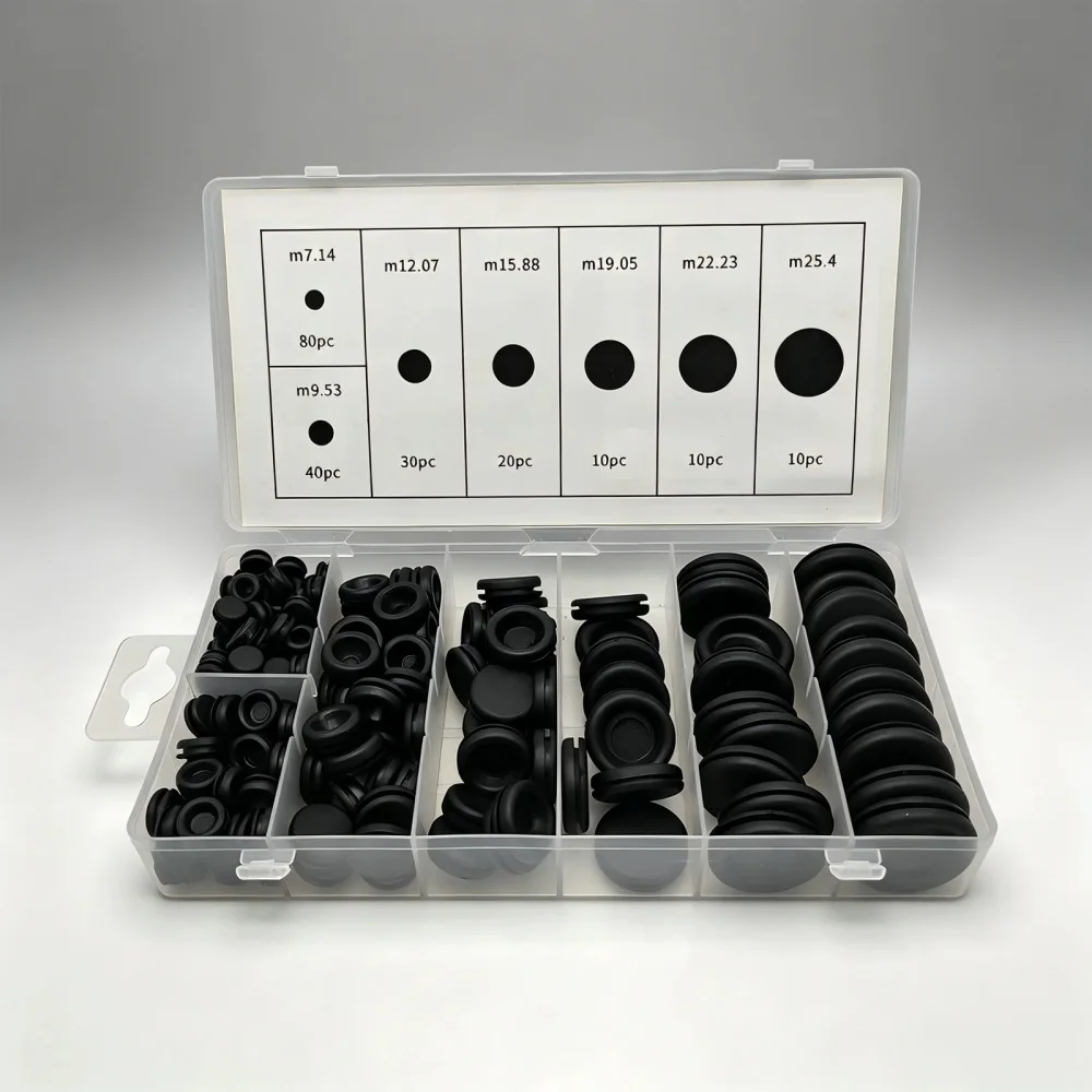 Rubber Grommet Assortment Kit Electrical Wire Protection Gaskets For Auto Home Repair Maintenance Projects Cable Organizer