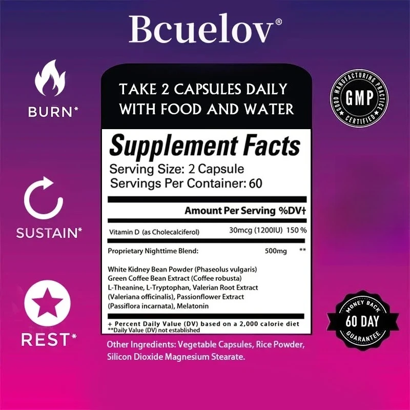 Bcuelov Fat Burner - Carb Blocker, Weight Management, Workout for Men and Women