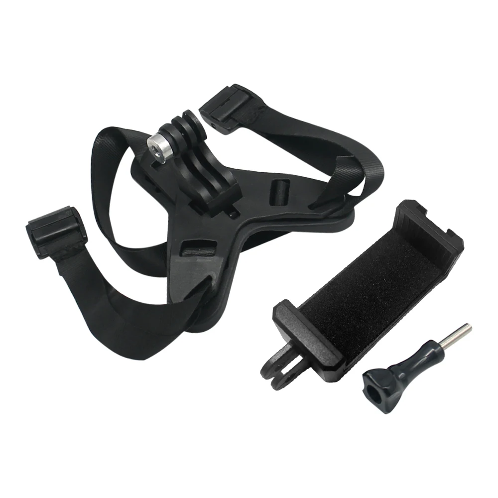 1pc Motorcycle Helmet Chin Strap Mount Holder With Phone Clip For GoPro Hero 11 10 9 Action Camera Full Face Mobile Phone Holder