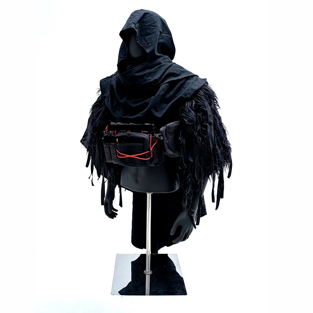 TRN Style Apostle Cosplay Costume Set Tactical Hooded Outfit with Mesh Veil for Game Character Role Play Halloween Party Gear