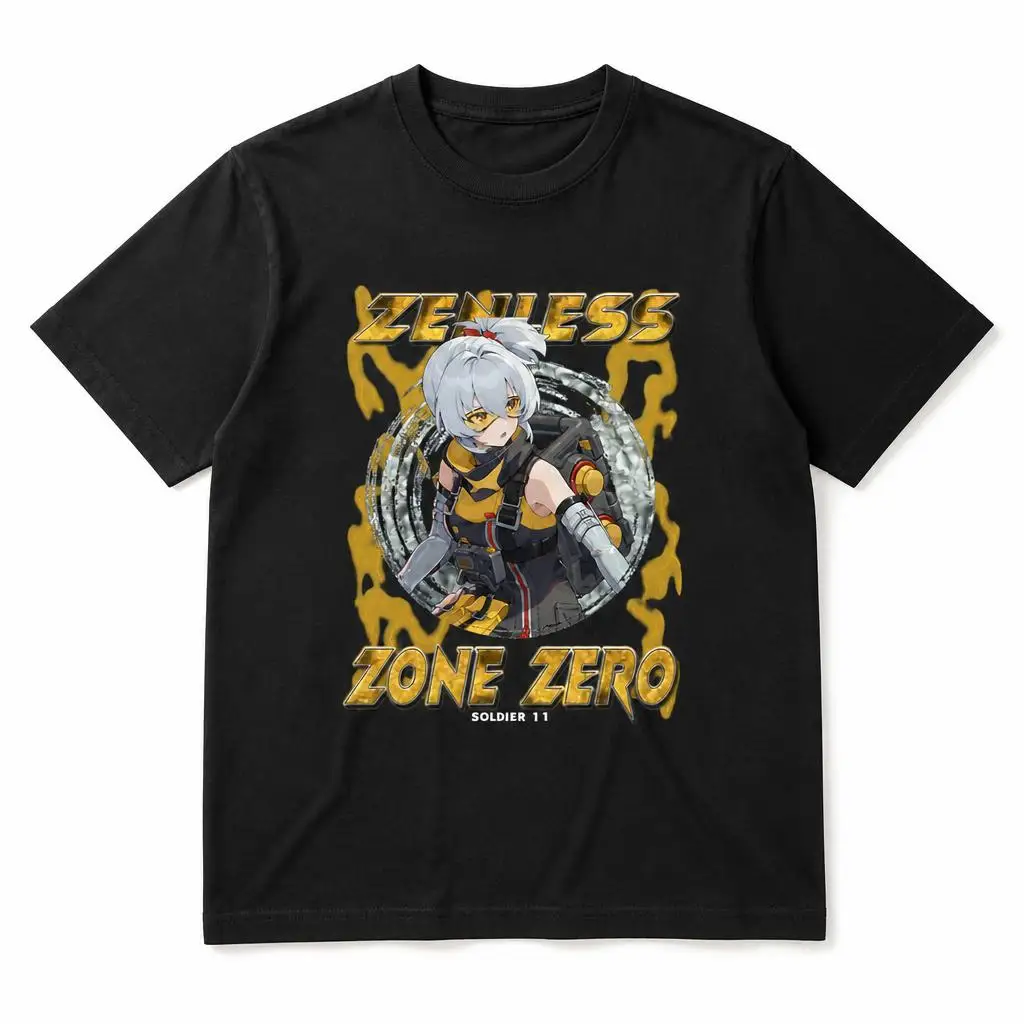 Zenless Zone Zero Soldier 11 Men Retro T Shirt 100% Cotton Clothing Fun Short Sleeve Tee Gift T-Shirts