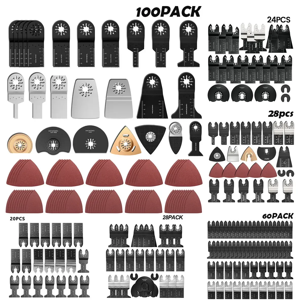 100-10 Stuks Multifunctionele Zaagbladen Oscillerend Mes Bi-Metalen Precisie Zaaggereedschap Voor Dewalt Vernieuwer snijden Accessoires