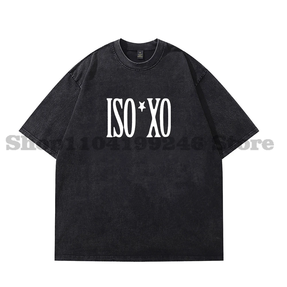 

ISOxo Rapper Merch T-Shirt Crewneck Short Sleeve Men/Women Cotton Vintage Wash Tee Style2