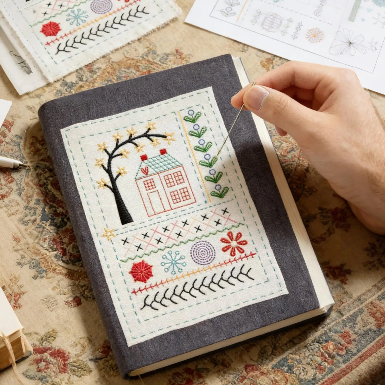Embroidery Sampler Kit Complete Craft Projects Beginner Embroidery Kit for Hobby Travel Project Home Relaxation Seniors Group