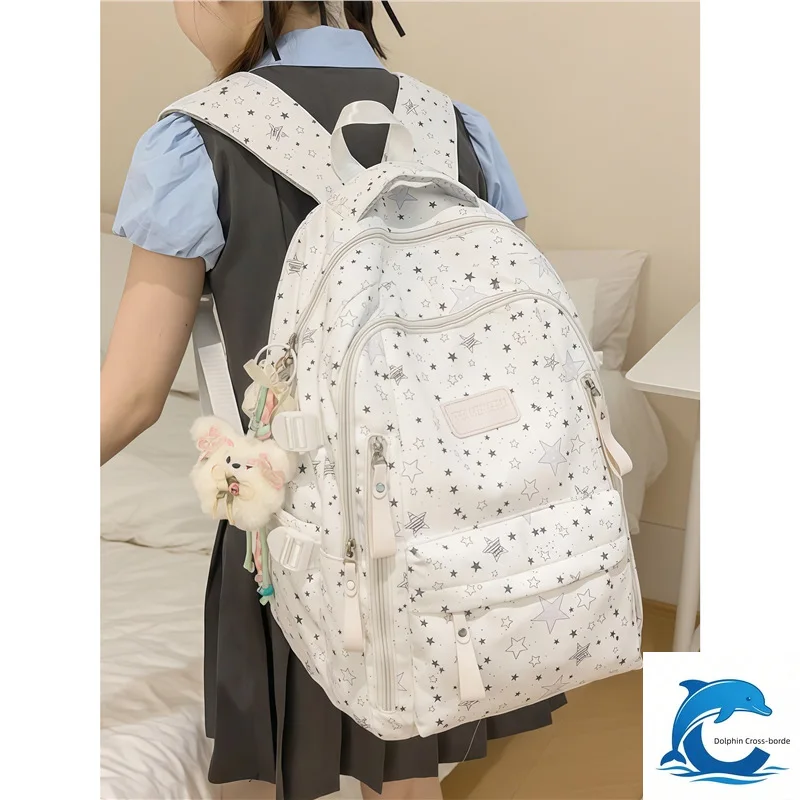 Applicable toMiddle & High School Girls Backpack, 2025 New Stylish Large Capacity Student Schoolbag for Teen Girls