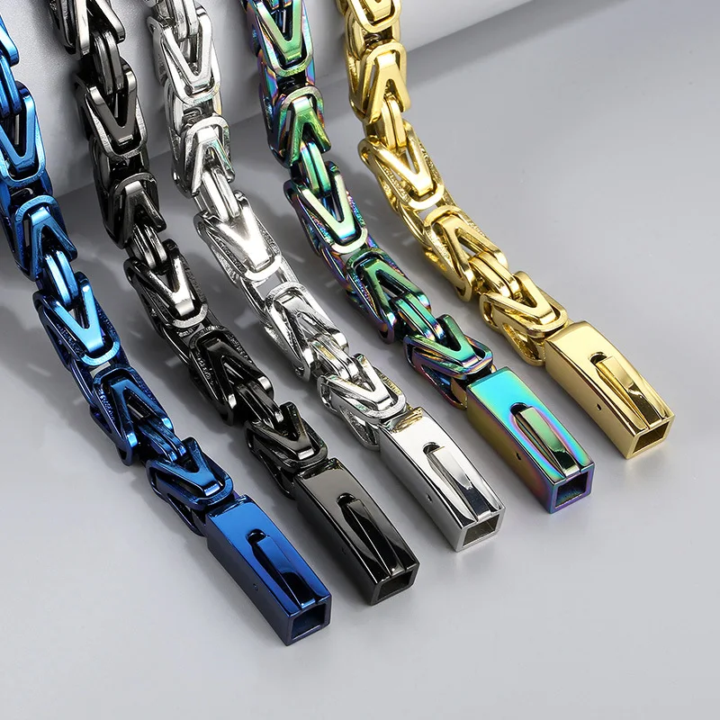 Mens Huge Knot King Chain Byzantine Necklace Stainless Steel Gifts for Father .HUSBAND .BOYFRIENDS 8mm 26''